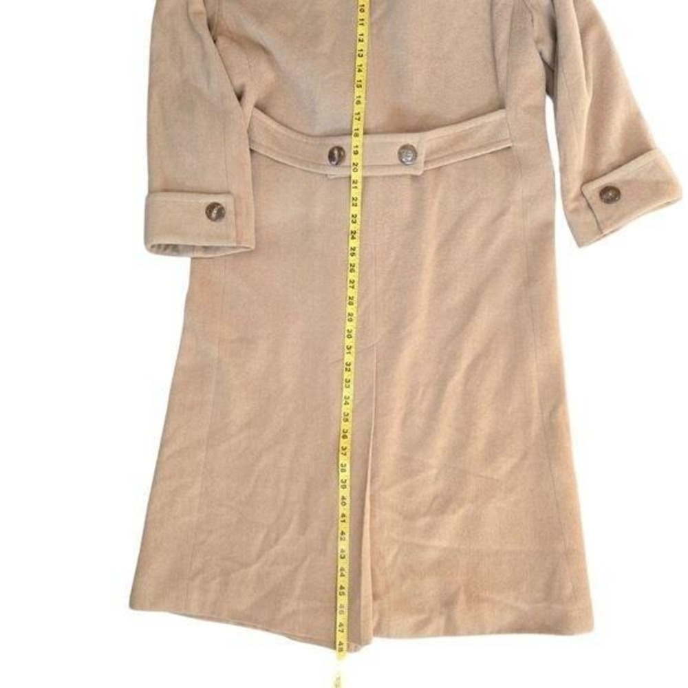 Vtg 60s Camel Hair Double Breasted Womens L Coat Old Money - Picture 5 of 16